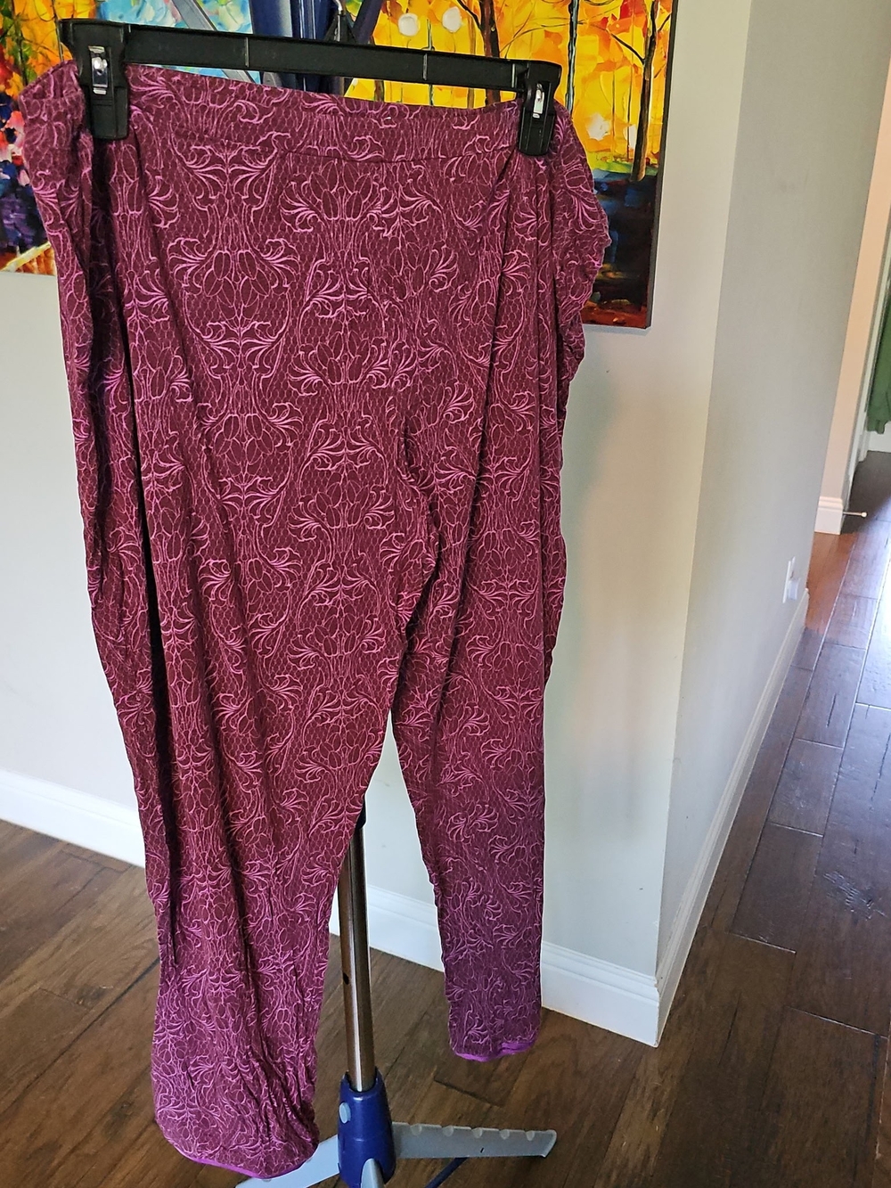 Soma Plum Floral-Pattern Pull-On Joggers #3